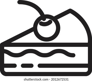 la ilustración del gráfico vectorial del icono de pastel. Ideal para comidas, cafés o restaurantes.