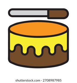 Ilustración Vector gráfico de pastel y cuchillo Icon