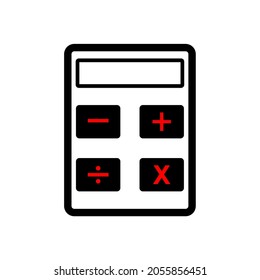 Illustration vector graphic of calculator icon. Black. Simple flat image