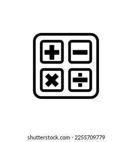 Illustration vector graphic of calculator icon. Concept flat design. Perfect for icon, business, poster, banner, web, label, sign, symbol, logo, card, template, application, etc.