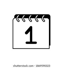 Illustration vector graphic of calendar date day one icon. Concept flat design. Perfect for poster, banner, web, symbol, application, card, template, coverbook, logo, cartoon, etc.