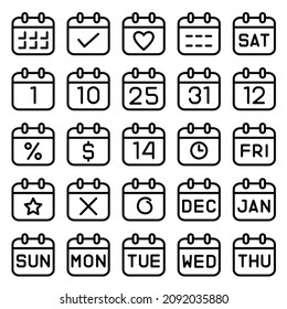 Ilustración Gráfico vectorial del conjunto de iconos del Calendario