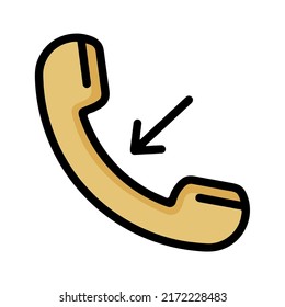 Ilustración Vector Gráfico del teléfono de llamada, icono de entrada de teléfono