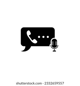 illustration vector graphic of call recording, icon phone and b,ubble chat suitable used for smartphone menu, app, website, online meeting, and etc