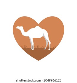 Illustration Vector Graphic of Camel Love Logo. Perfect to use for Technology Company