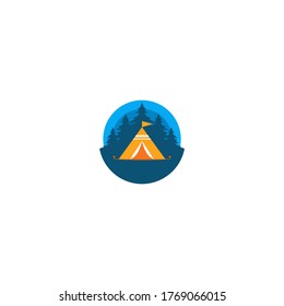 Illustration Vektorgrafik des Camp-Logos. Ideal für Freizeit- oder Campingbetrieb im Freien