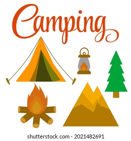 Illustration vector graphic of camping icon set 
