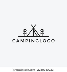 illustration vector graphic camping logo design simple