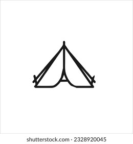 Illustration Vector Graphic of camping tent, black, white back ground.