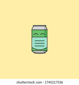 Illustration Vector Graphic of Can Bottle Wear A Mask to Avoid Coronavirus