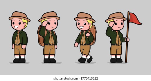 illustration vector graphic of canadian boy scout, perfect for childerns and educational products, like books, scout themed event banner, card etc.