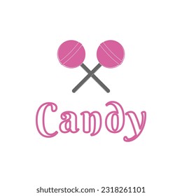 Illustration, Vektorgrafik-Süßigkeiten Lollipop-Logo-Design einfach