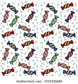 Illustration Vector Graphic of Candy. Perfect for Background, Icon, Logo, Wallpaper, Wrapping Paper,  Print on Fabric, Etc.