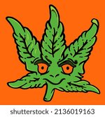 Illustration vector graphic of Cannabis character graphic vector illustration perfect for cannabis product label use, or perfect for clothing printing