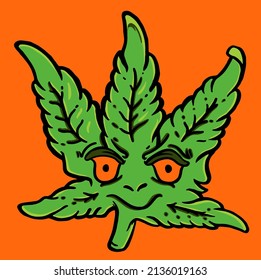Ilustración vectorial gráfico de caracteres de cannabis ilustración vectorial gráfica perfecta para el uso de etiquetas de productos de cannabis o perfecta para la impresión de ropa