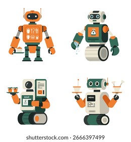 Vektorgrafik der Assistenzroboter der Kantine
