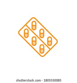 Illustration Vector graphic of capsule icon template. Fit for medicine, pharmacy, drug, vitamin etc.