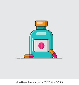 illustration vector graphic of capsule medicine. perfect for company product icon. etc.