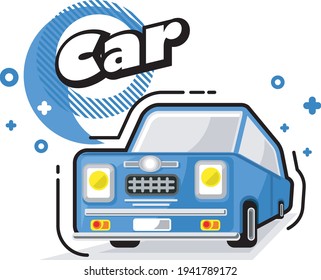 illustration vector graphic of car cute simple minimalis modern design