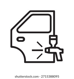 Ilustración Vector gráfico de la puerta del coche Icono de reparación de pintura