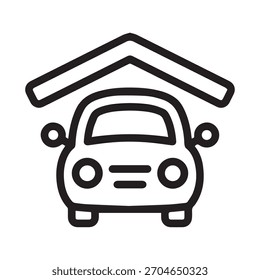 Ilustración Vector gráfico del icono del refugio del aparcamiento