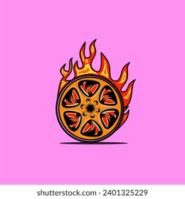Ilustración del gráfico vectorial del icono de ruedas de automóvil