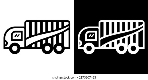 Illustration Vector Graphic of Cargo, delivery, shipping Icon. Black Color Icon.