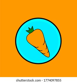 Illustration vector graphic of carrot with background orange