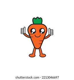 illustration vector graphic of carrot character funny cartoon.