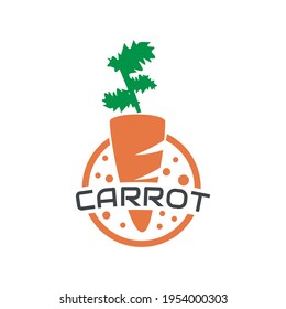 illustration vector graphic of carrot logo overgrown with leaves, perfect for food, vegetarian, vegetable, soup, etc.