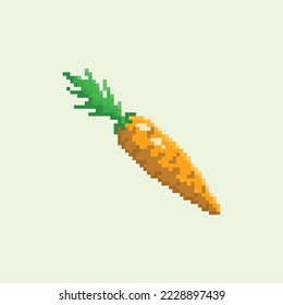 illustration vector graphic of carrot with pixel art style, good for your project  or can use on background.