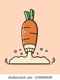 Illustration vector graphic of Carrot Rocket, good for shirt design.