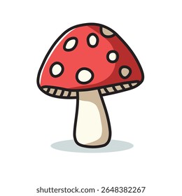Ilustração Vetor Gráfico Desenho Animado de um Adorável Cogumelo Minúsculo