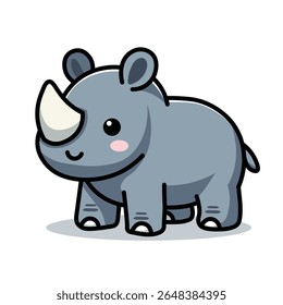 ilustração vetor gráfico desenhos animados de um estilo adorável bebê rinoceronte
