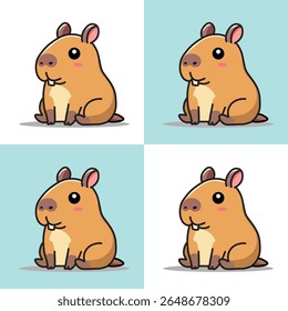 ilustração vetor gráfico desenhos animados de uma mini capivara adorável