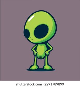 Illustration vector graphic of cartoon alien
