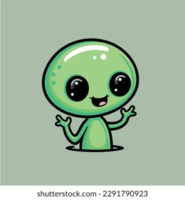 Illustration vector graphic of cartoon alien