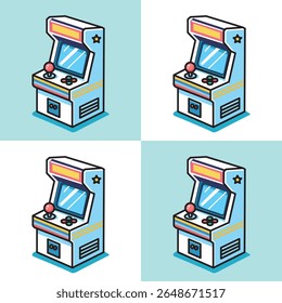Illustration Vector Graphic Cartoon of an Arcade Game Machine