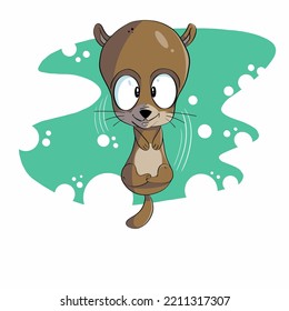 Illustration vector graphic of cartoon Baby Otter is good for children illustration book 

