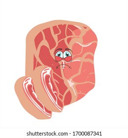 illustration vector graphic of cartoon beef