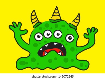 illustration vector graphic cartoon character of alien