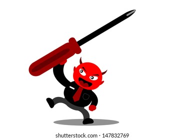 illustration vector graphic of cartoon character devil businessman