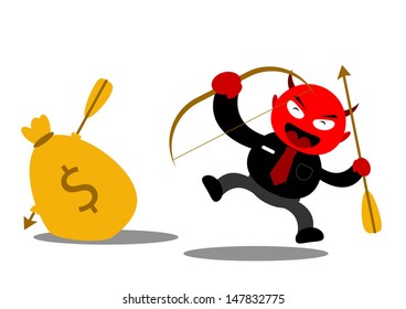 illustration vector graphic of cartoon character devil businessman