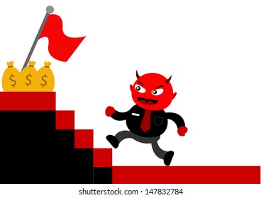 illustration vector graphic of cartoon character devil businessman