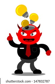 illustration vector graphic of cartoon character devil businessman