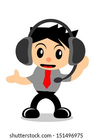 illustration vector graphic of cartoon character businessman in activity