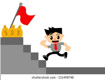 illustration vector graphic of cartoon character businessman in activity