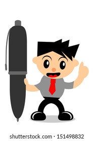 illustration vector graphic of cartoon character businessman in activity