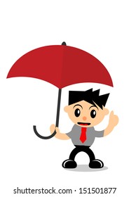 illustration vector graphic of cartoon character businessman in activity