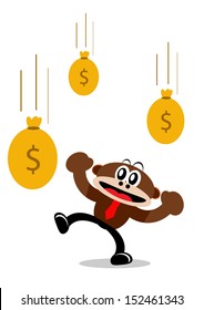 Illustration Vector Graphic Cartoon Character of Monkey in Business Themes